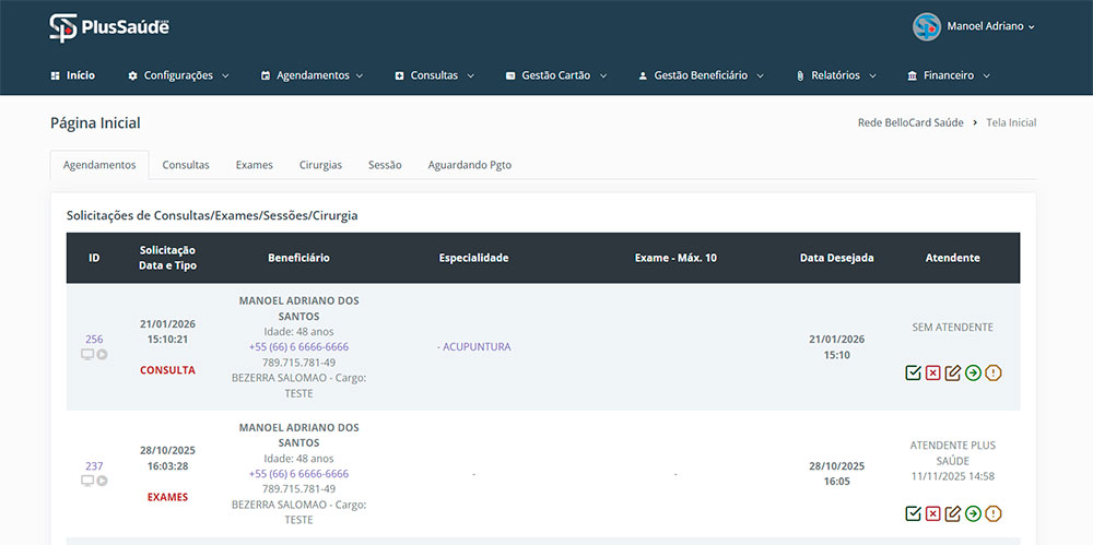 Tela de Entrada do Sistema