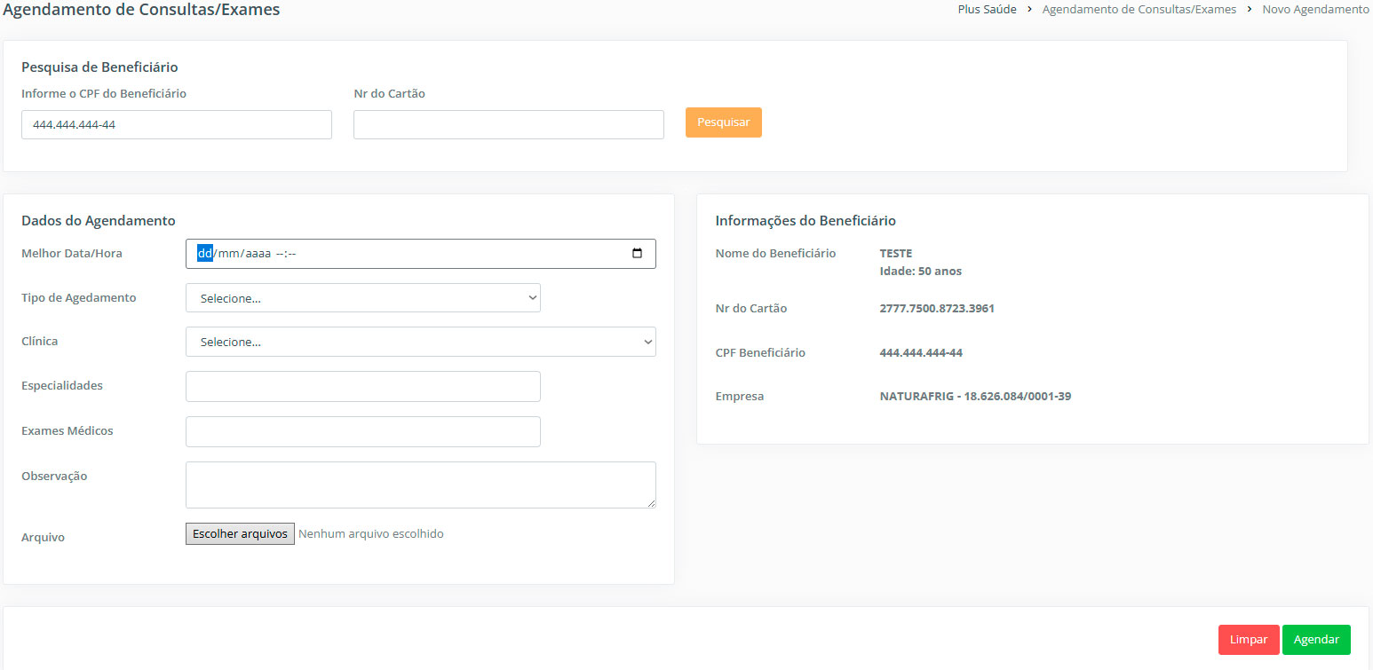 Registrando Agendamento